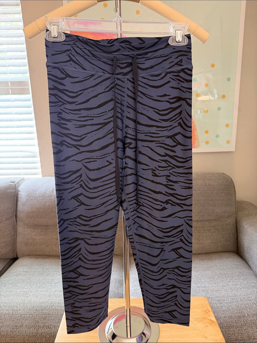 The Upside Navy & Black Zebra-Print Leggings